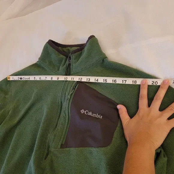Columbia Men's Half Zip Sweater Top Omni-wick Pullover Long Sleeve Green L - Picture 10 of 12